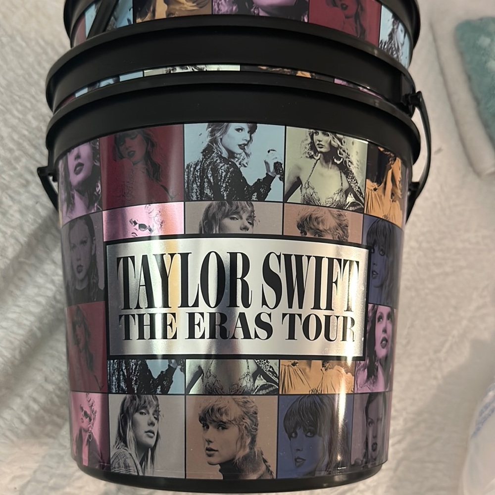 Taylor swift plastic popcorn bin